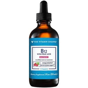 The Vitamin Shoppe B12 with Folic Acid - Raspberry, 2 fl oz, Multicolor