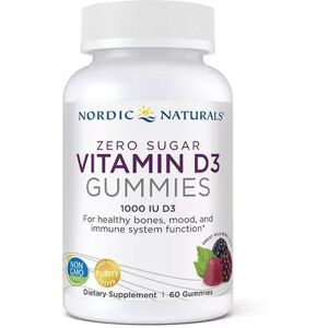 Nordic Naturals Zero Sugar Vitamin D3 Gummies - 60 Count, Multicolor, 60 CT