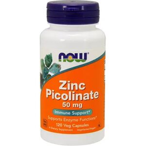 NOW Foods Zinc Picolinate 50 mg - 120 Veg Capsules, Multicolor, 120 CT