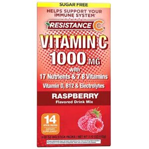 Country Farms Resistance C Raspberry Drink Mix, Multicolor, 14 CT