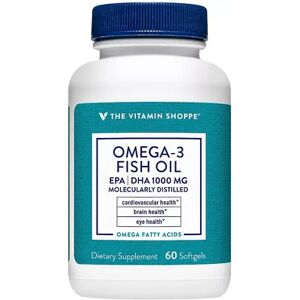 The Vitamin Shoppe Omega 3 Fish Oil 1,000 MG - EPA 300mg / DHA 200mg, 60 Softgels, Multicolor, 60 CT