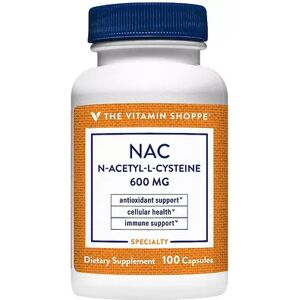 The Vitamin Shoppe NAC N-Acetyl-L-Cysteine Amino Acid - 600 MG, 100 Capsules, Multicolor, 100 CT