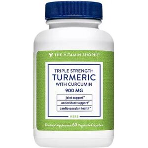 The Vitamin Shoppe Triple Strength Turmeric with Curcumin - 900 MG, 60 Vegetarian Capsules, Multicolor, 60 CT