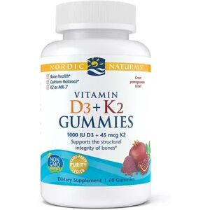 Nordic Naturals Vitamin D3 + K2 Gummies, Multicolor, 60 CT