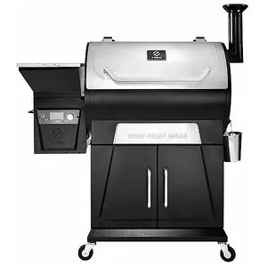 Z GRILLS ZPG-700D3 8 in 1 Wood Pellet Barbecue Grill Smoker with Weather Cover, Black