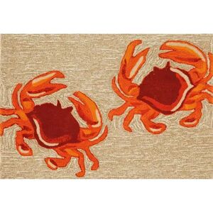 Liora Manne Frontporch Crabs Indoor Outdoor Rug, Natural, 2X5 Ft