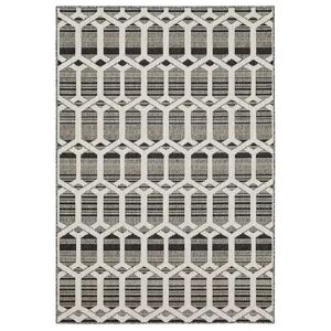 Mohawk Home Hex Trellis Indoor/Outdoor Area Rug, Grey, 2.5X6 Ft