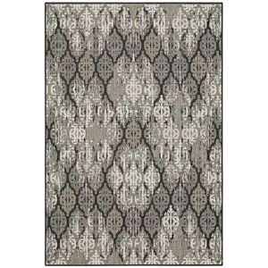 Mohawk Home Stamped Ikat Indoor/Outdoor Area Rug, Grey, 4X5.5 Ft