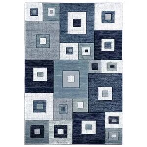 United Weavers Bristol Collection Cicero Geometric Simple Trellis Design Area Rug, Blue, 2X3 Ft