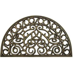 RugSmith Moulded Trellis Half-round Doormat, Gold, 18X30