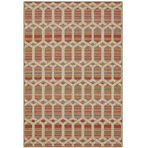 Mohawk Home Hex Trellis Indoor/Outdoor Area Rug, Red, 4X5.5 Ft