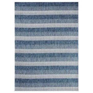 Nicole Miller New York Patio Country Charlotte Modern Stripe Indoor Outdoor Area Rug, Turquoise/Blue, 5X7 Ft
