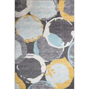 L Baiet L'baiet Modern Indoor Rectangular Carpet, Pad, Mat Theodora Multicolor 5 ft. x 7 ft. Area Rug, Grey