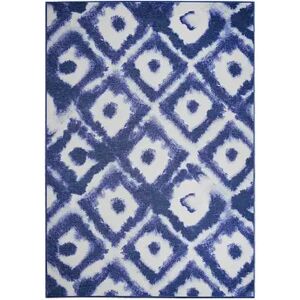 My Magic Carpet Shibori Machine Washable Rug, Blue, 3X5 Ft