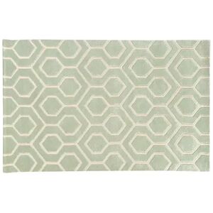 Pantone UNIVERSE Optic Carved Ogee Wool Rug, Green, 5X8 Ft