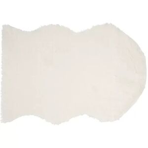 Safavieh Denali Faux Sheep Skin Rug, White, 2.5X10 Ft