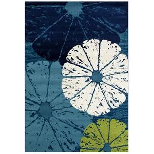 Art Carpet Oceanside Citrus Slice Blue Indoor Outdoor Rug, Multicolor, 5Ft Rnd