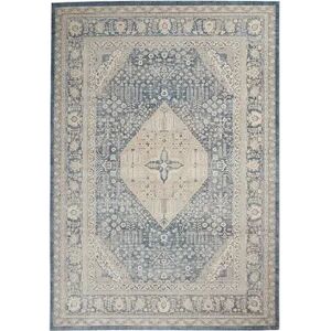 Kathy Ireland Home Malta Persian Area Rug, Blue, 8X11 Ft