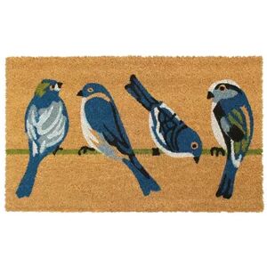 RugSmith Machine Tufted Four Birds Coir Doormat, Beig/Green, 18X30