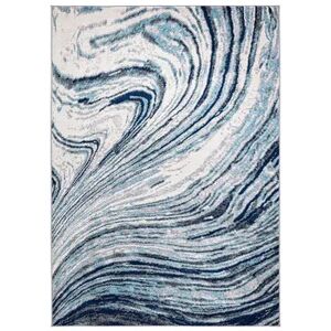 World Rug Gallery Abstract Swirl Design Rug, Blue, 2X7 Ft