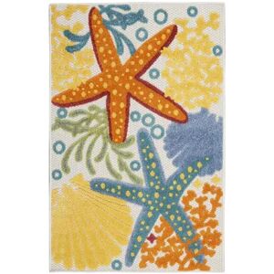 Nourison Aloha Nautical Indoor Outdoor Rug, Multicolor, 2X8 Ft