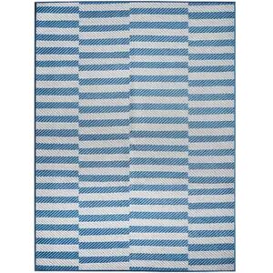 My Magic Carpet Tratti Machine Washable Rug, Blue, 3X5 Ft