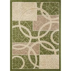 L Baiet L'baiet Modern Indoor Rectangular Carpet, Pad, Mat Selena Multicolor Geometric 4' x 6' Rug, Green, 4X6 Ft