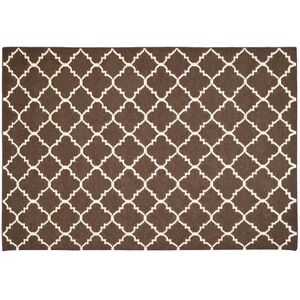 Safavieh Dhurries Diamond Quatrefoil Handwoven Flatweave Wool Rug, Brown, 4X6 Ft