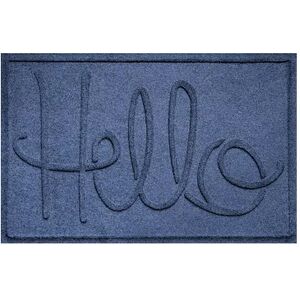 Waterhog WaterGuard ''Hello'' Indoor Outdoor Mat - 24'' x 36'', Blue, 2X3 Ft