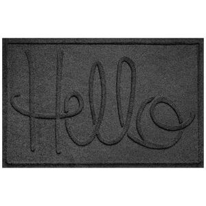 Waterhog WaterGuard ''Hello'' Indoor Outdoor Mat - 24'' x 36'', Grey, 2X3 Ft