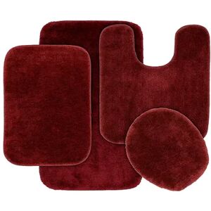 Garland Rug Garland Deco Nylon 4-piece Bath Rug Set, Red, 4 PC SET