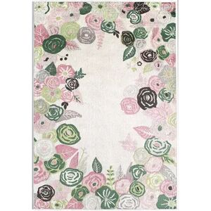 Rugs America Blossom Rug, White, 5X7 Ft