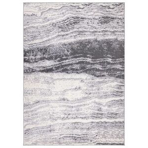 World Rug Gallery Abstract Swirl Design Rug, Grey, 5X7 Ft