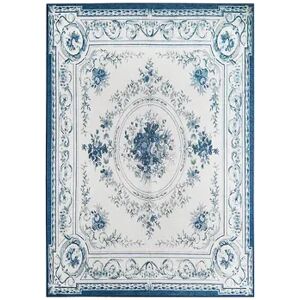 My Magic Carpet Aubusson Machine Washable Rug, Blue, 3X5 Ft