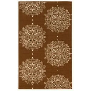 Linon Capri Medallion Rug, Beig/Green, 4X7 Ft