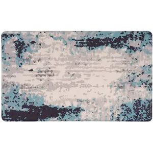 World Rug Gallery Contemporary Abstract Anti-Fatigue Mat, Blue, 18X30