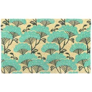 RugSmith Machine Tufted Blue Floral Coir Doormat, Multicolor, 18X30