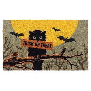 RugSmith Trick or Treat Owl Doormat - 18'' x 30'', Green, 18X30