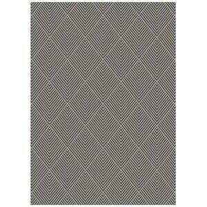 Loomaknoti Santorini Diamond Lattice Indoor Outdoor Rug, Grey, 8X10 Ft