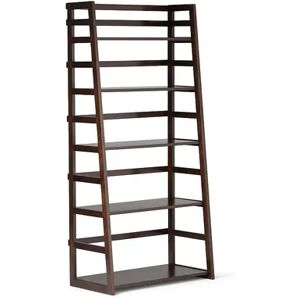 Simpli Home Acadian Ladder 5-Shelf Bookcase, Brown