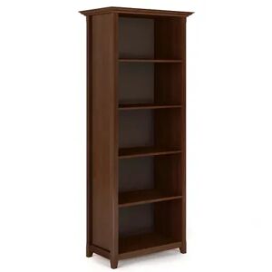 Simpli Home Amherst Transitional 5-Shelf Bookcase, Brown