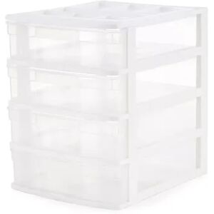 Gracious Living 4 Drawer Desk & Office Organizer with Organization Top, White