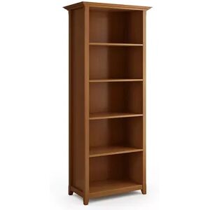 Simpli Home Amherst Transitional 5-Shelf Bookcase, Brown