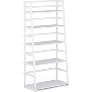 Simpli Home Acadian Ladder 5-Shelf Bookcase, White