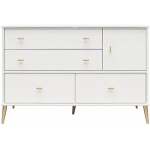 Little Seeds Valentina Asymmetrical 4-Drawer Convertible Dresser, White