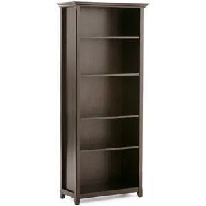 Simpli Home Amherst Transitional 5-Shelf Bookcase, Brown