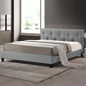 Baxton Studio Annette Upholstered Headboard Modern Bed, Grey, Queen