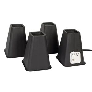 Richards Homewares 4-pack USB Port & Charging Bed Risers, Black