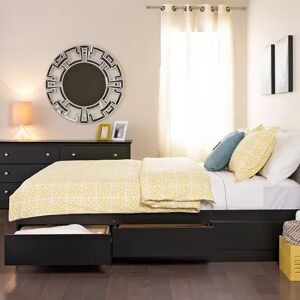 Prepac Harbor Mate Platform 6-Drawer Storage Bed, Black, Queen