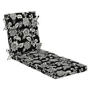 Arden Selections Ashland Jacobean Outdoor Chaise Lounge Cushion, Black, 77X22